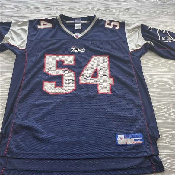NFL Reebok New England Patriots #54 BRUSCHI jersey Size Large Pre Owned - Picture 5 of 11